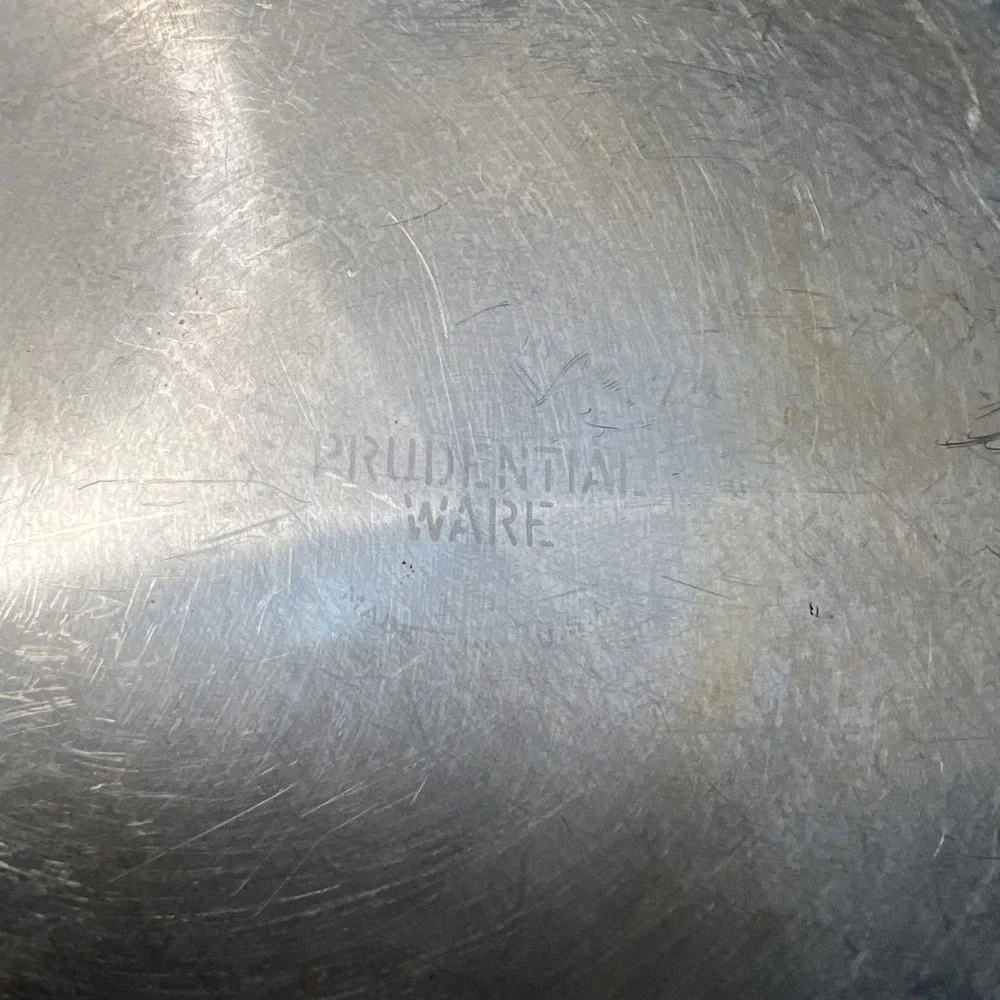 7pc Prudential Ware Tri-Clad Stainless Pans Skillet Double Boiler / Steamer Lids